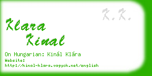 klara kinal business card